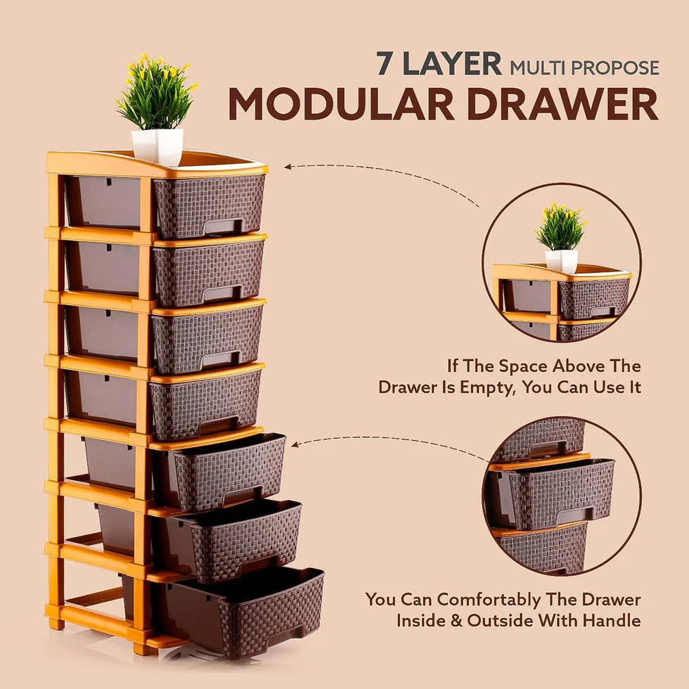 7-Layer Multipurpose Plastic Storage Drawer Organizer - Image 4